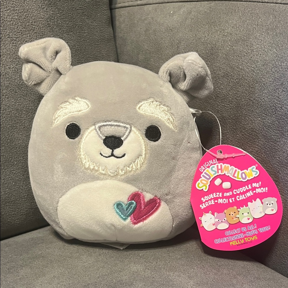 Squishmallows Gray and White Bear Plush